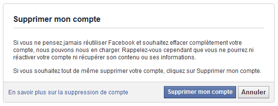 supprimer mon compte facebook