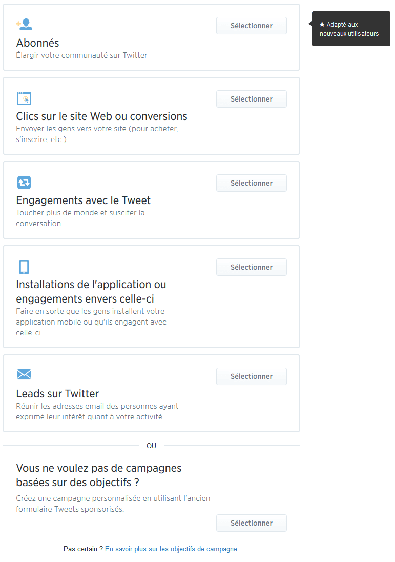 campagne twitter objectifs