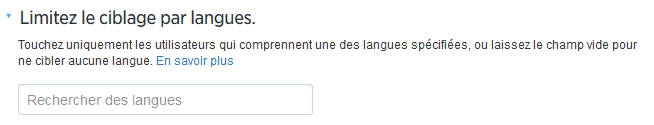ciblage twitter langue