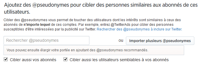 ciblage utilisateurs twitter