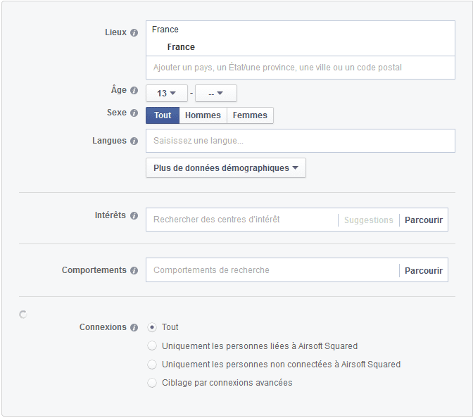 ciblage publicité facebook