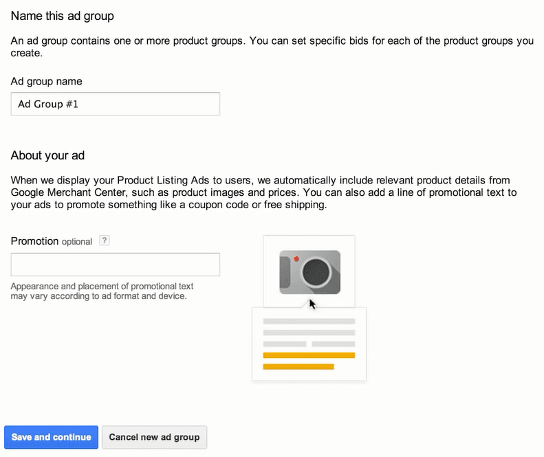 groupe annonce campagne shopping google