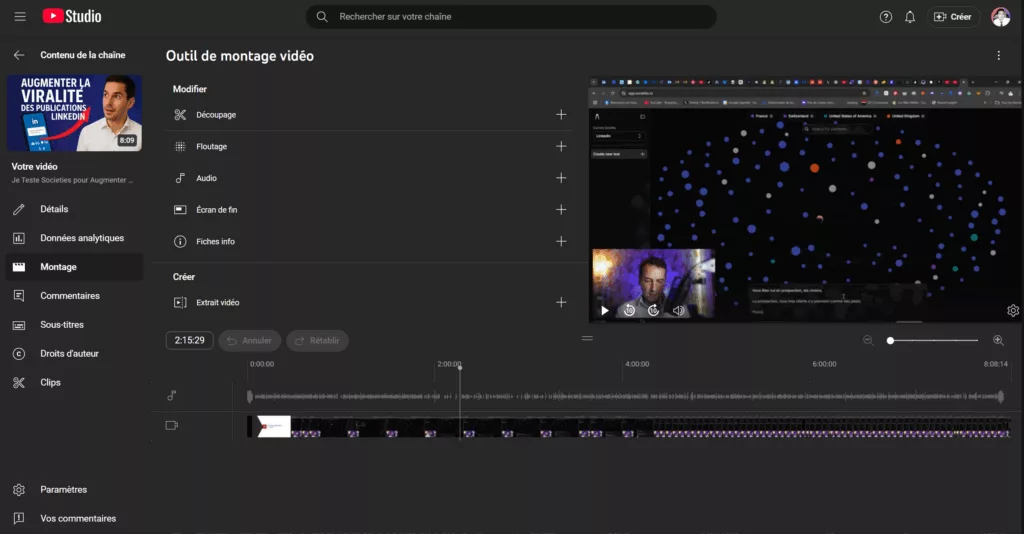 montage vidéo youtube