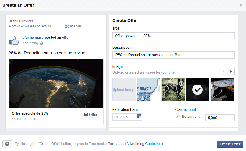 offre-facebook 9 façons de vendre sur Facebook