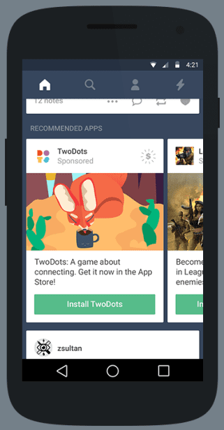 tumblr promoted apps