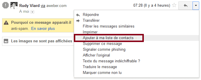 ajouter contact gmail