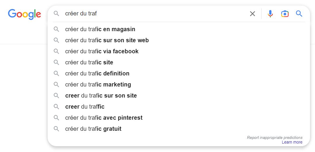 créer trafic