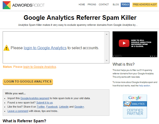 spam killer google analytics