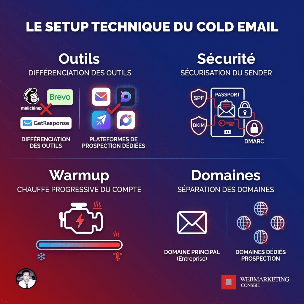 setup technique cold email