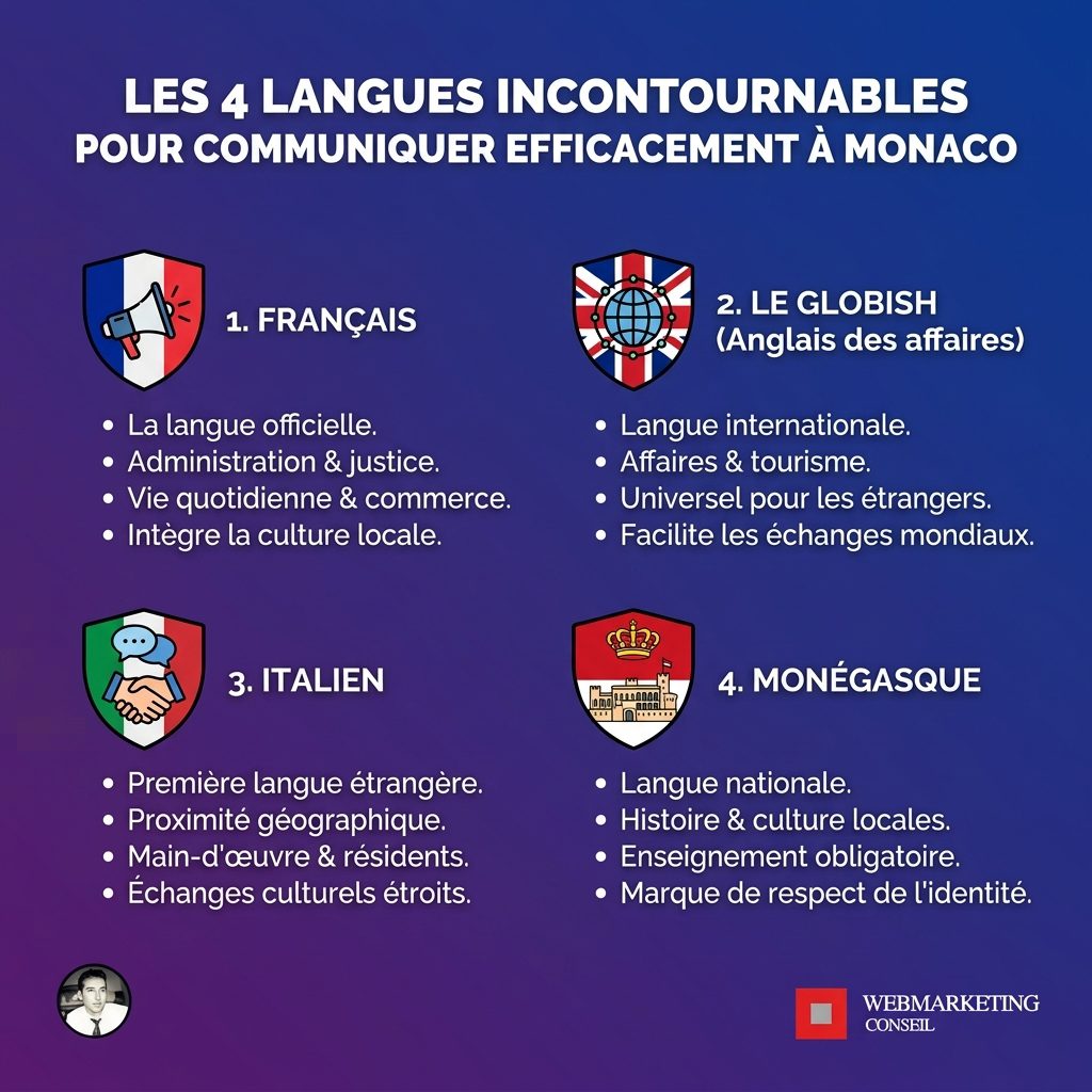 Infographie multilinguisme Monaco