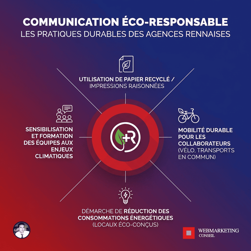 Infographie pratiques éco-responsables agences Rennes