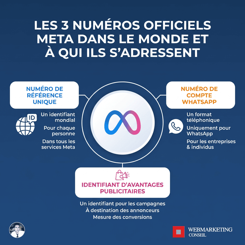 Infographie numéros officiels Meta par pays