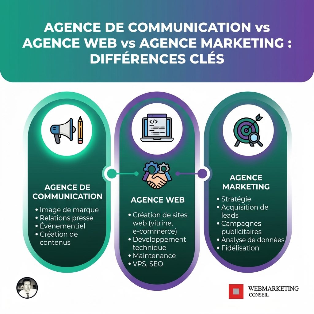Comparatif des 3 types d'agences