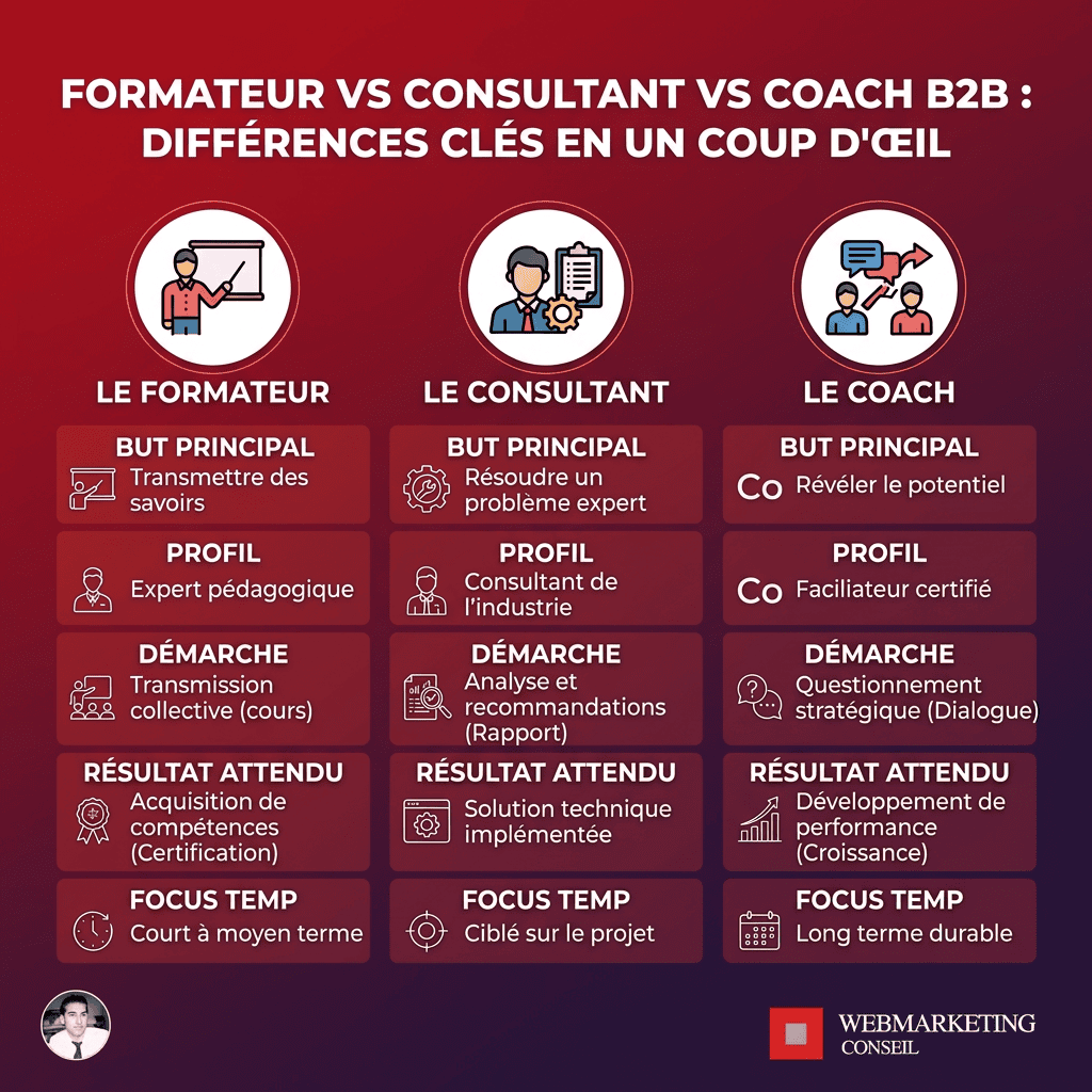 Tableau comparatif des trois rôles