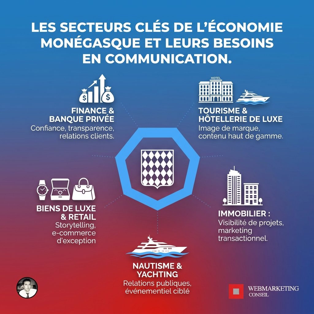 Infographie secteurs économiques Monaco