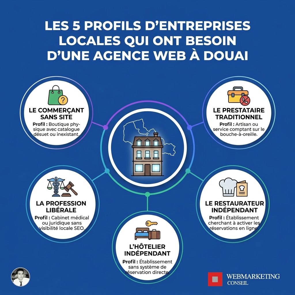 Infographie profils clients agence web Douai