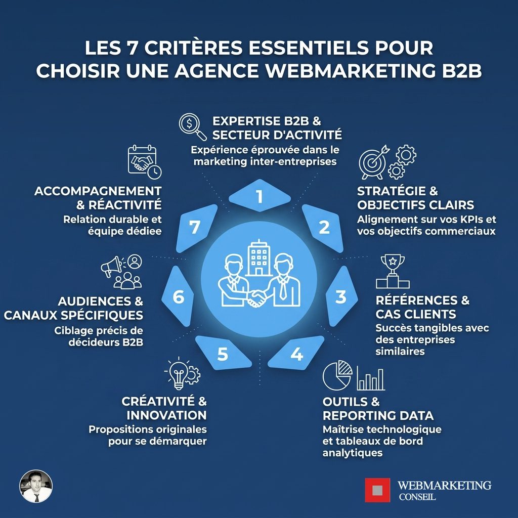Infographie critères sélection agence B2B