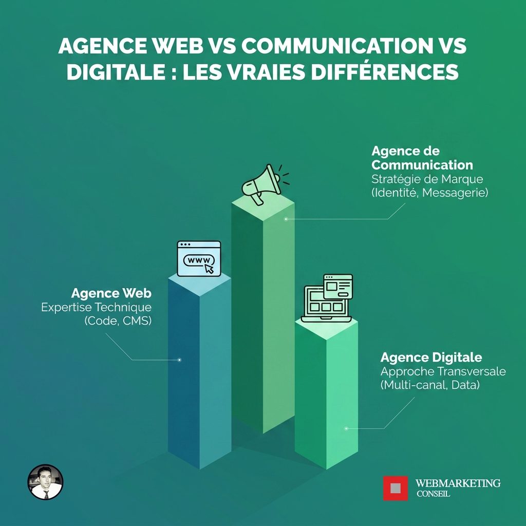 Comparatif trois types d'agences digitales