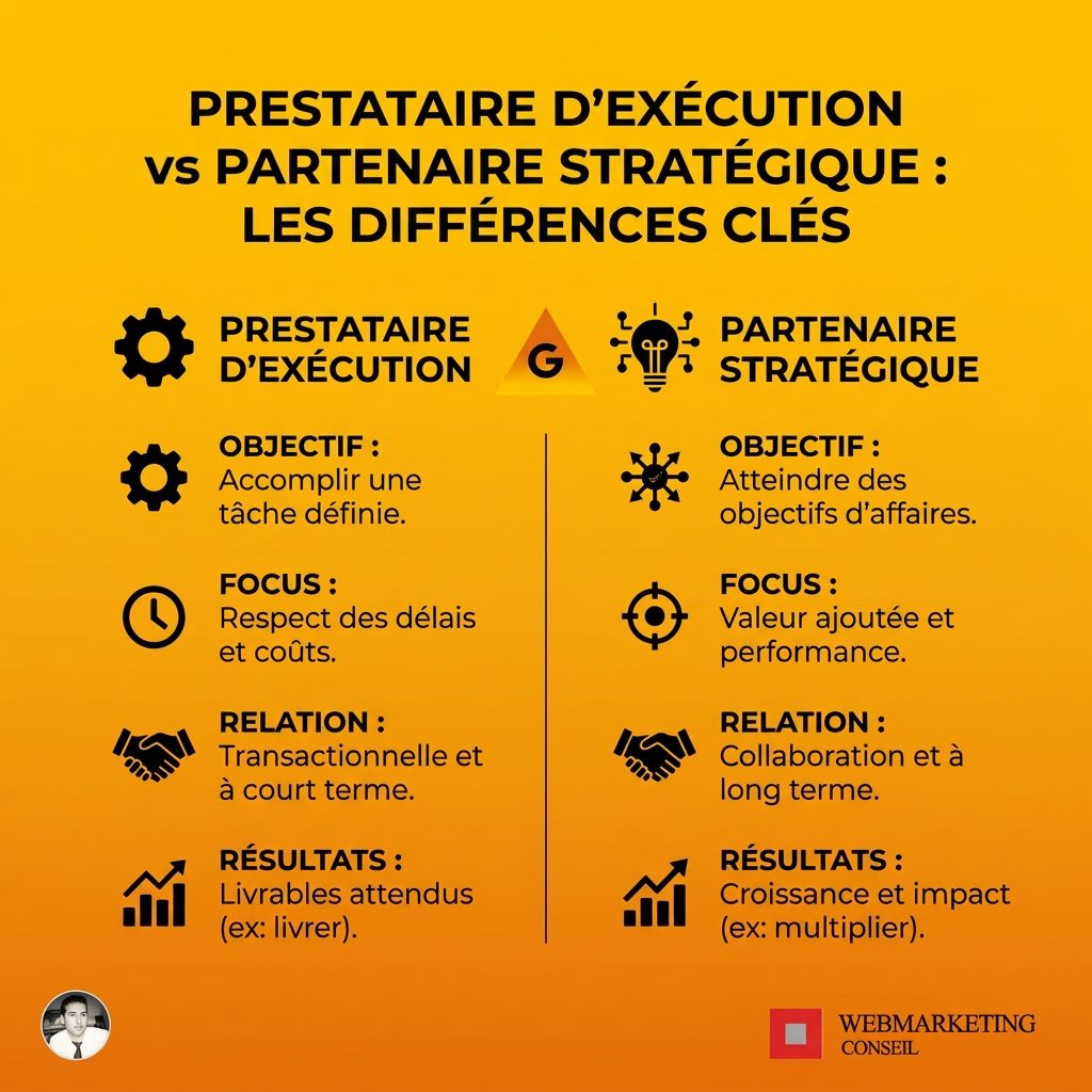 Comparatif prestataire vs partenaire stratégique
