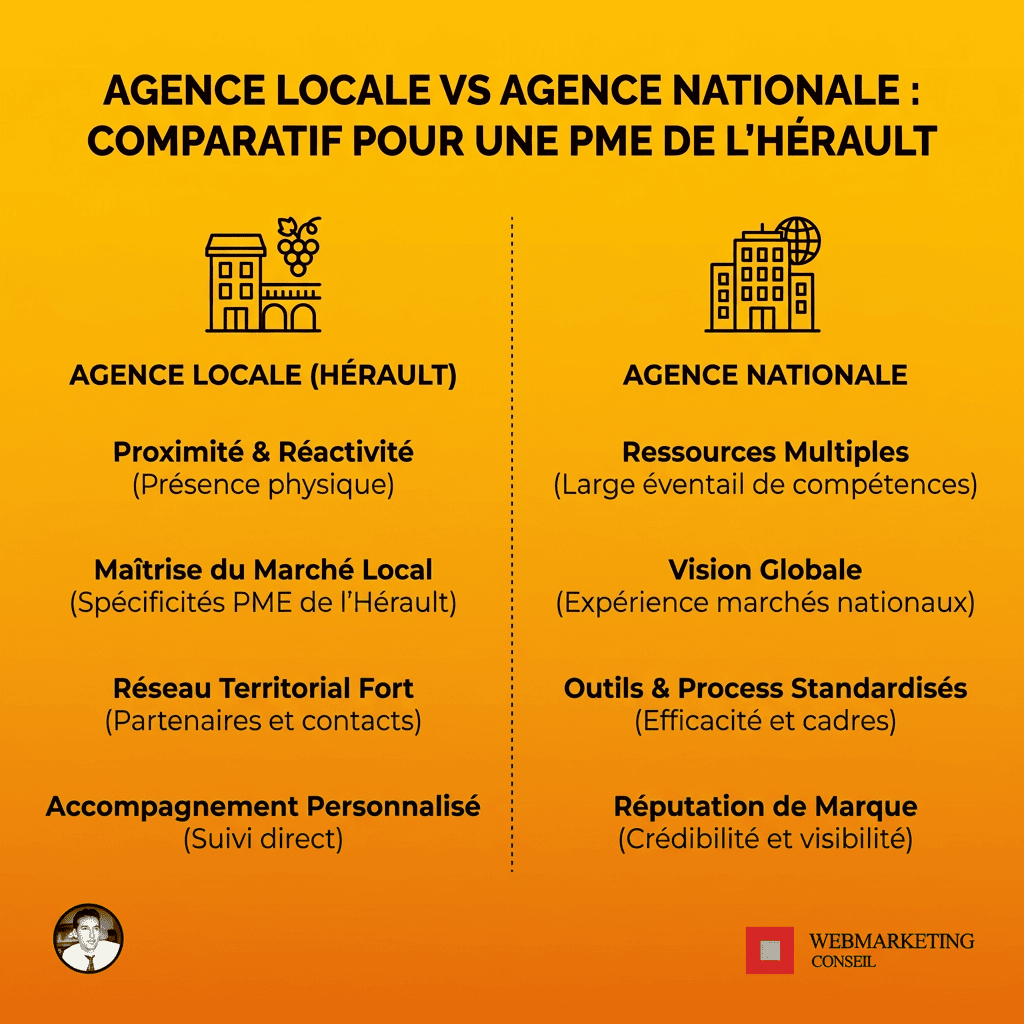 Comparatif agence locale vs nationale Montpellier