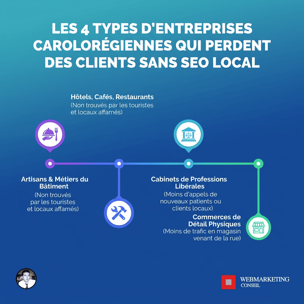 Infographie secteurs locaux et SEO Charleroi