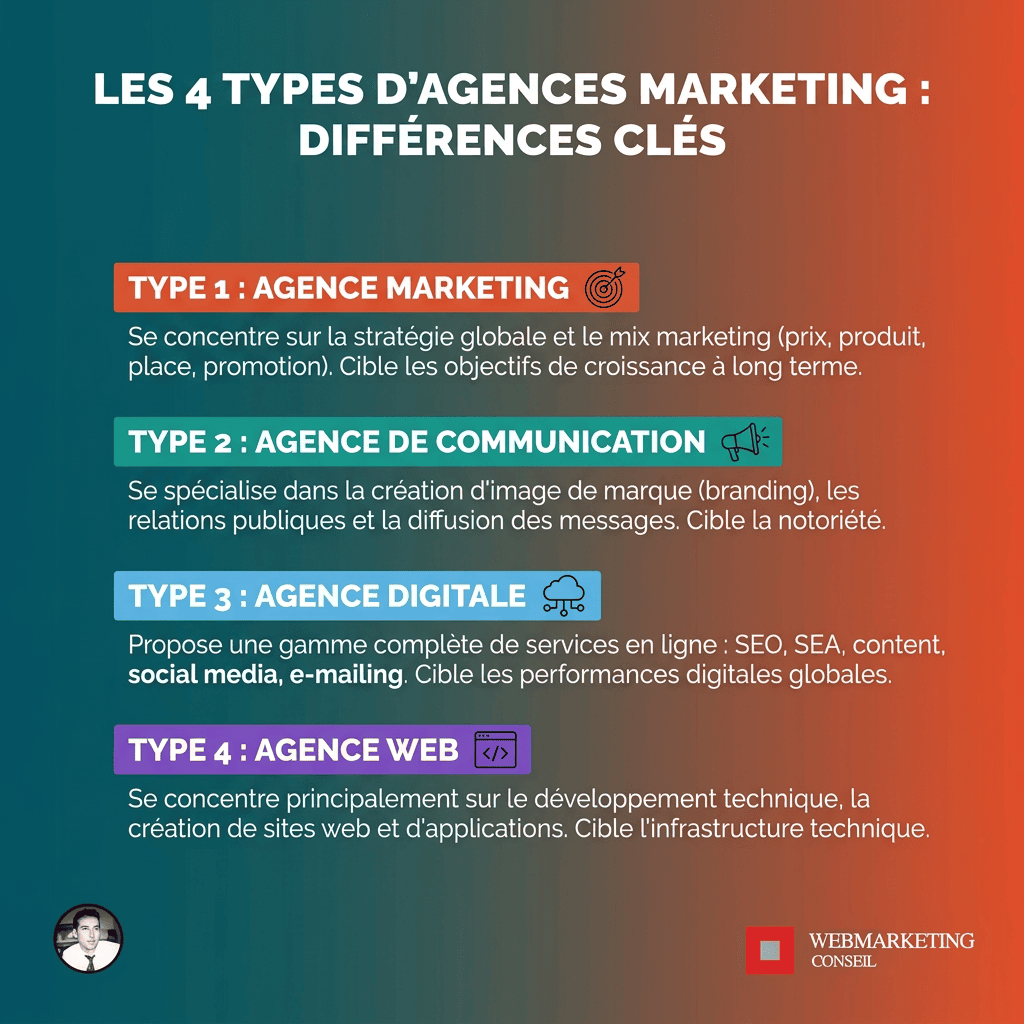 Comparatif types agences marketing Clermont-Ferrand