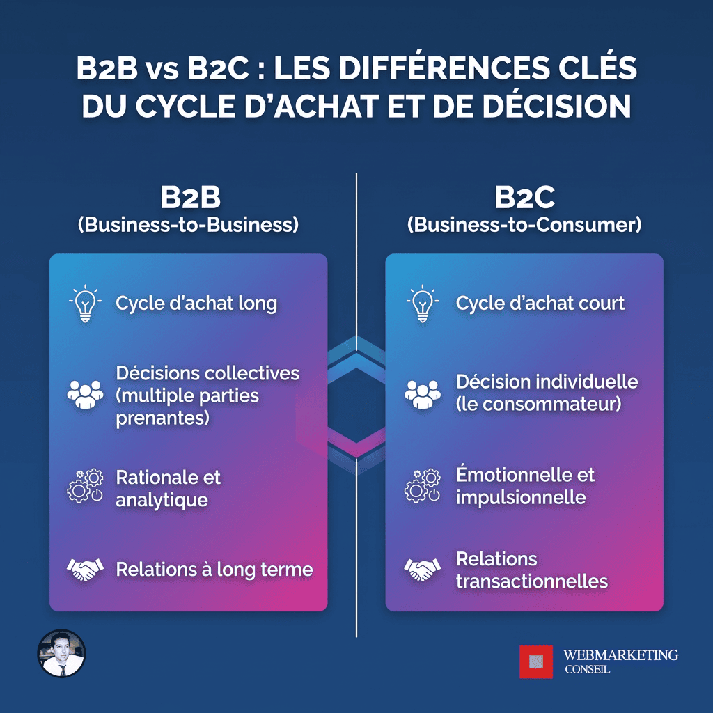 Infographie différences B2B et B2C