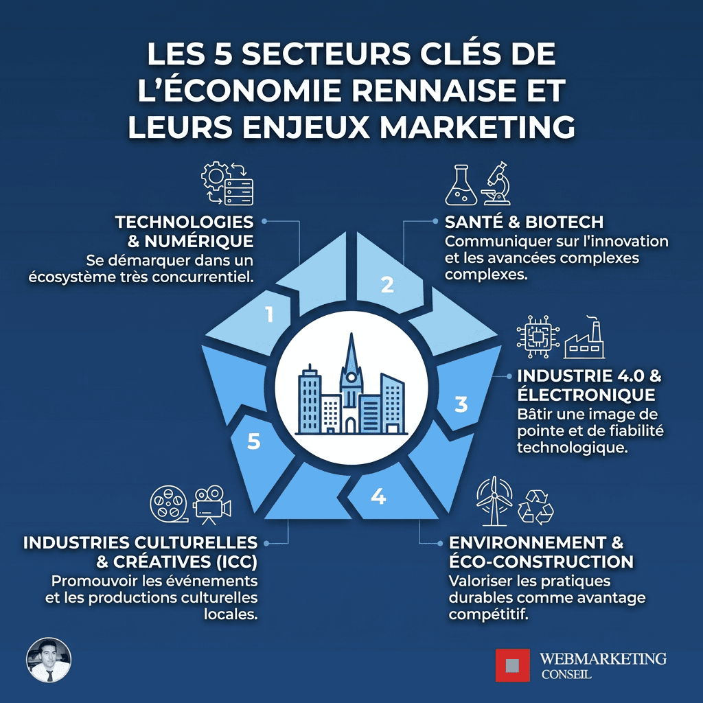 Infographie secteurs économiques Rennes Métropole
