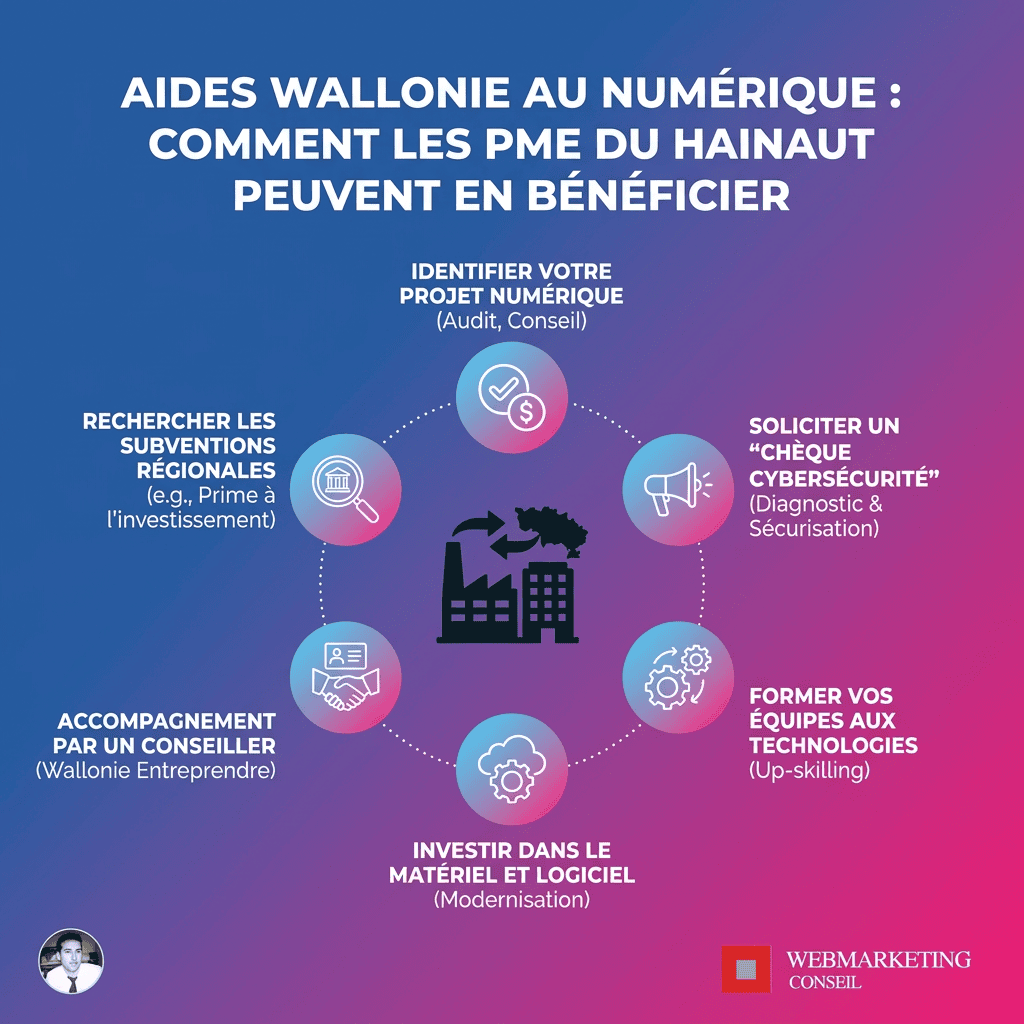 Infographie aides Digital Wallonia pour entreprises
