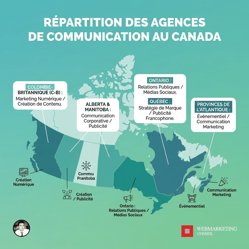Carte agences communication Canada
