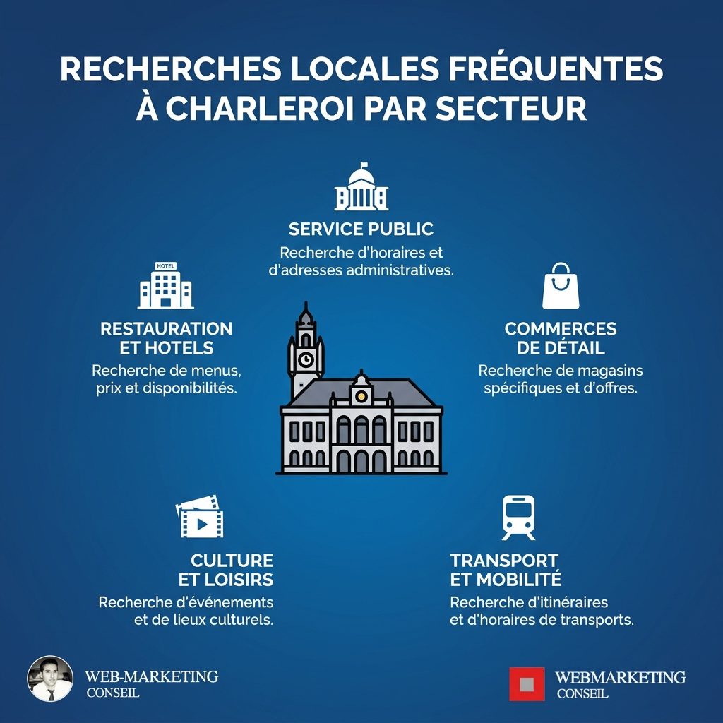 Infographie recherches locales Charleroi