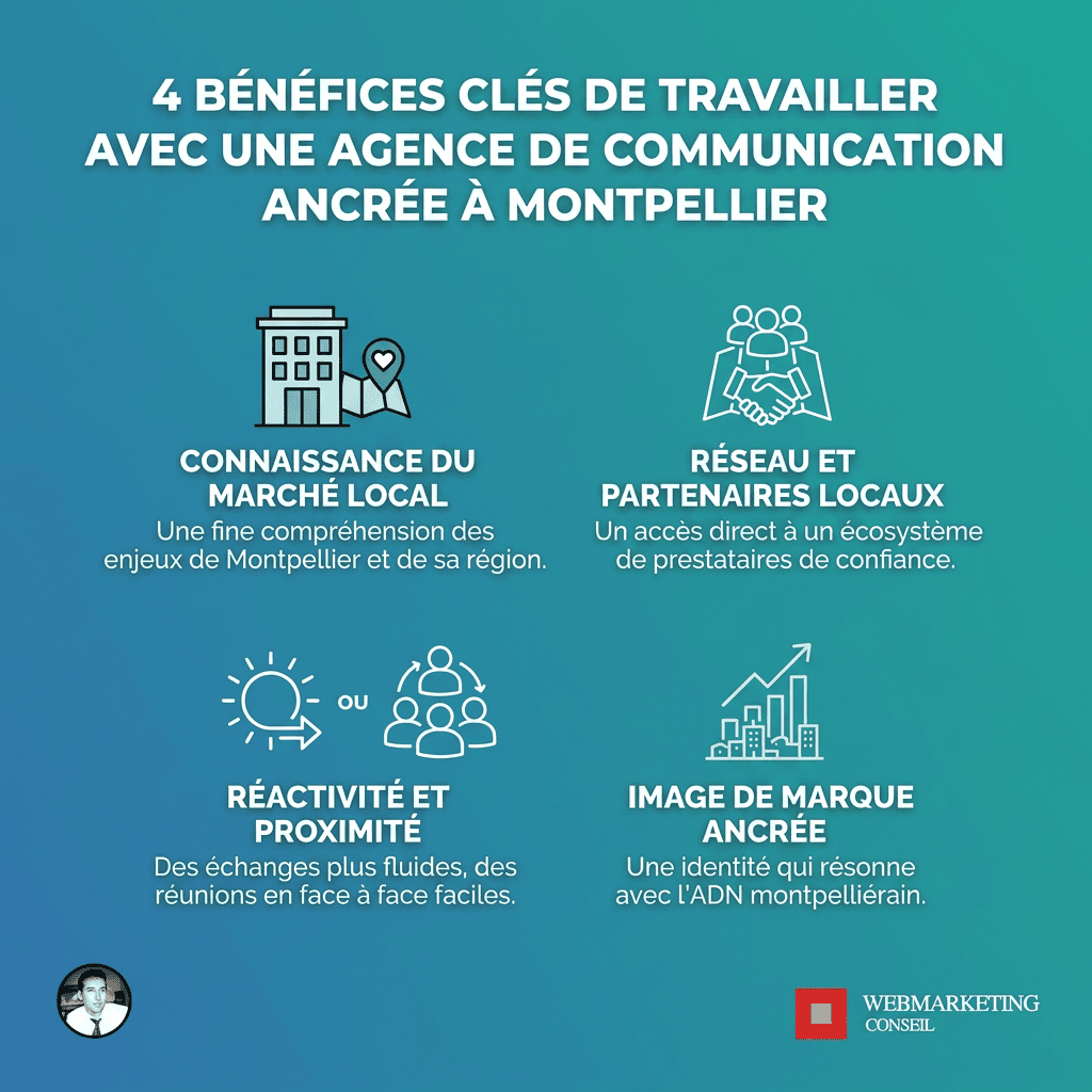 Bénéfices agence communication locale Hérault