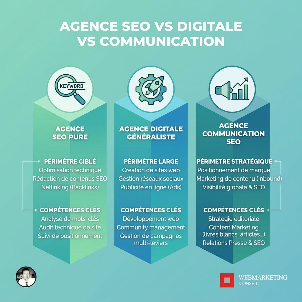 Comparatif des trois types d'agences SEO