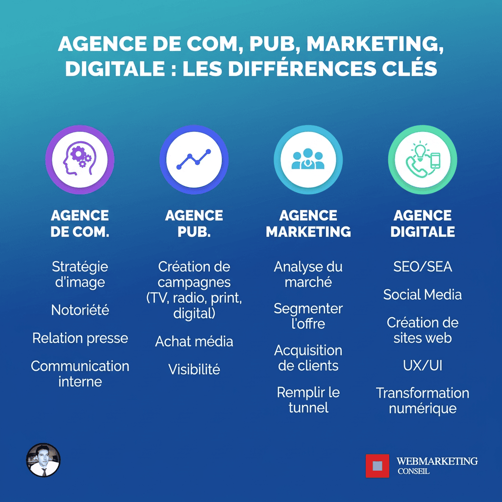 Comparatif des 4 types d'agences