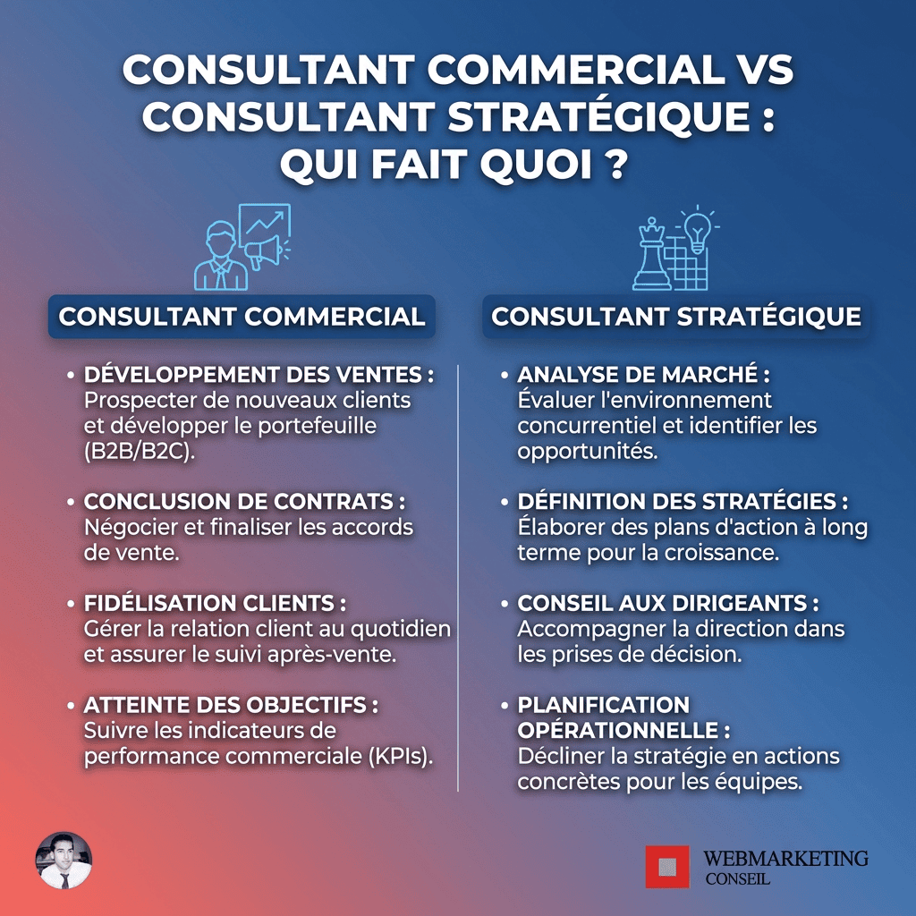Distinction entre consultant opérationnel et stratégique