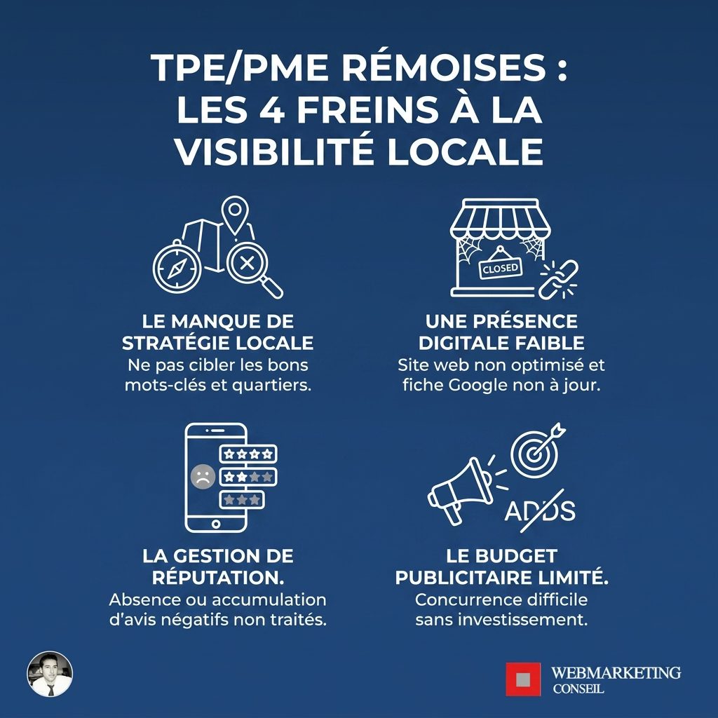 Infographie freins visibilité PME Reims