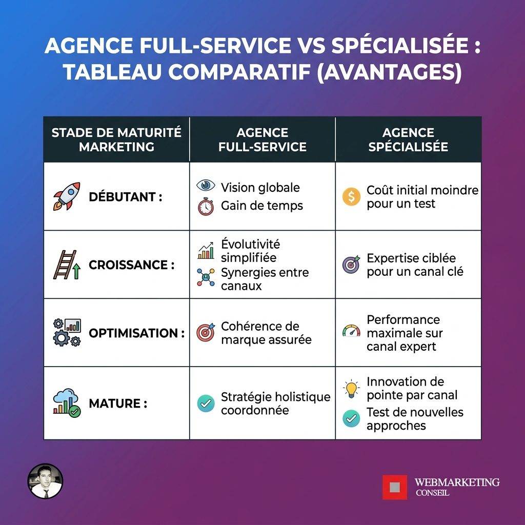 Comparatif agence full-service et spécialisée