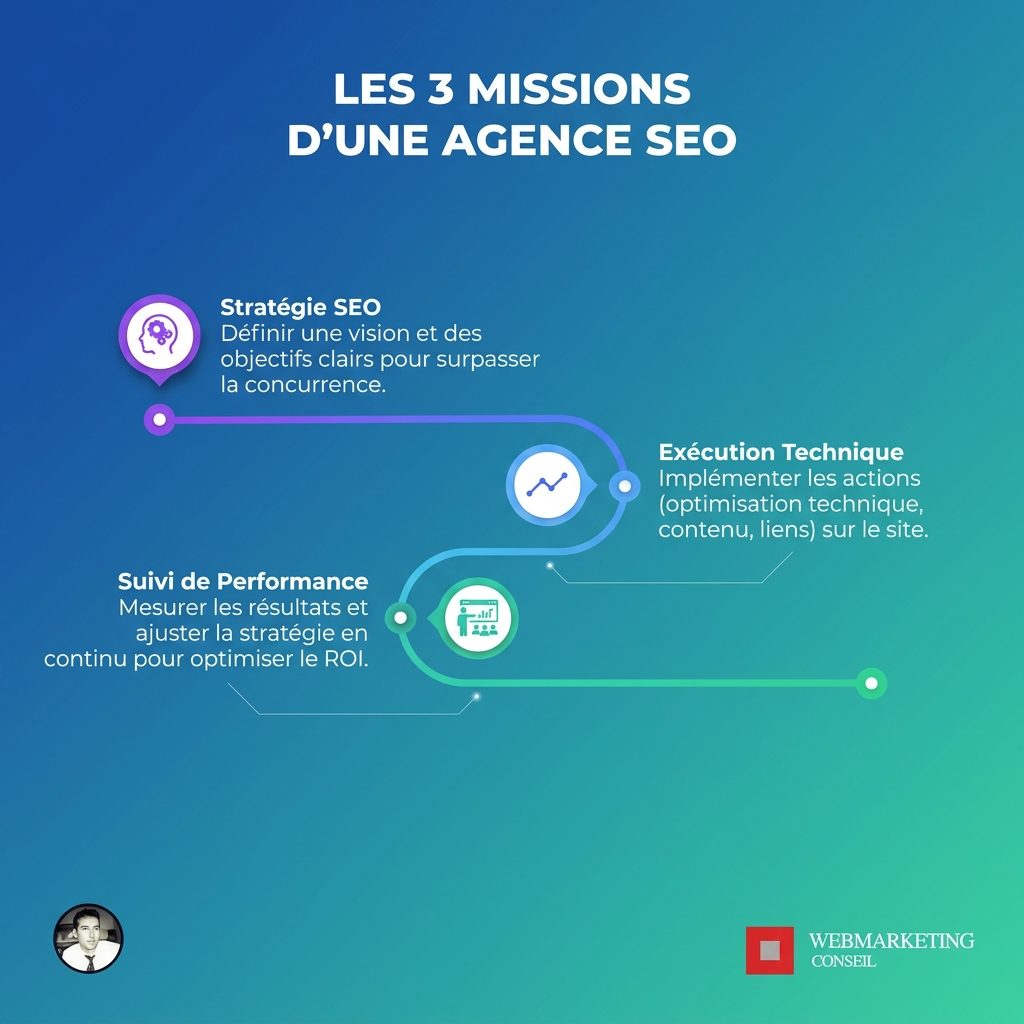 Missions agence SEO stratégie exécution suivi