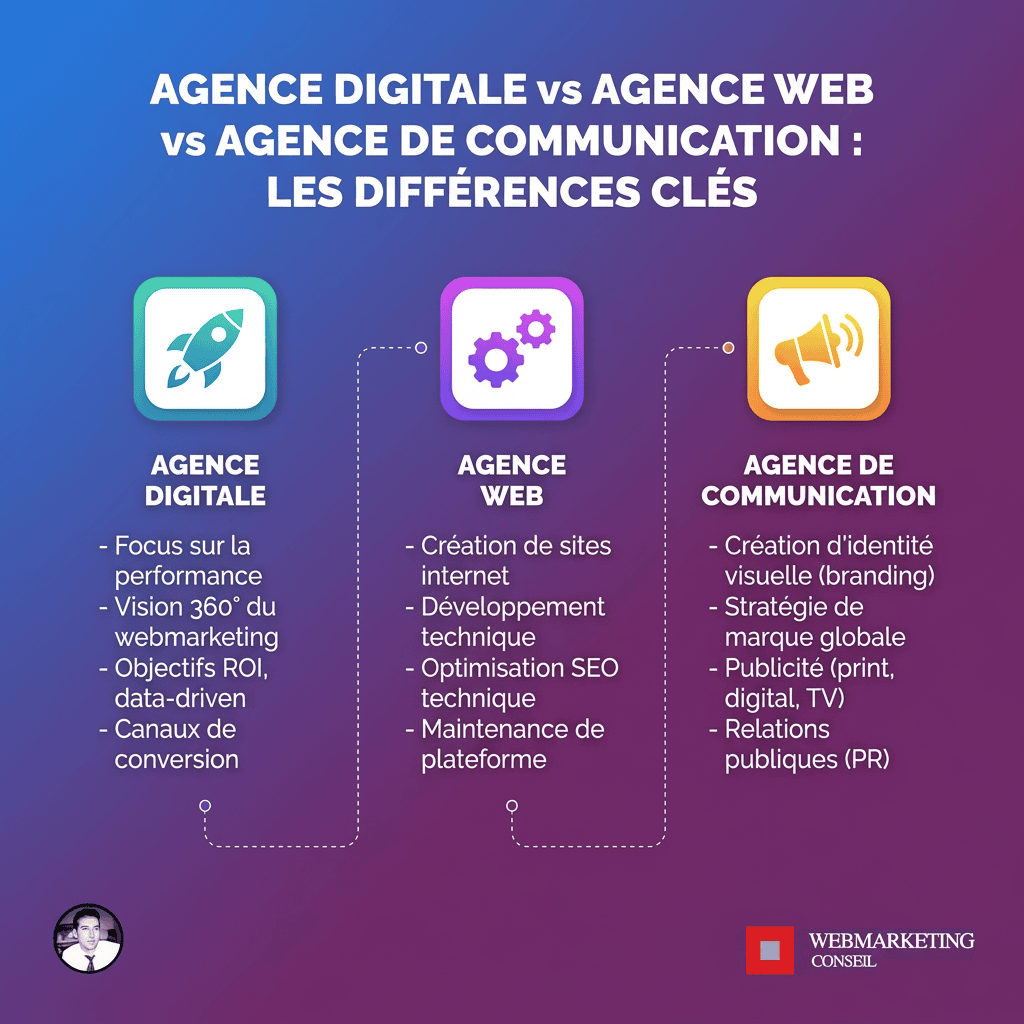 Comparatif des 3 types d'agences