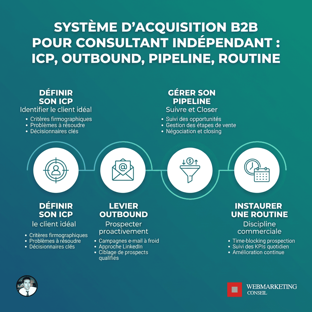Schéma système acquisition B2B consultant