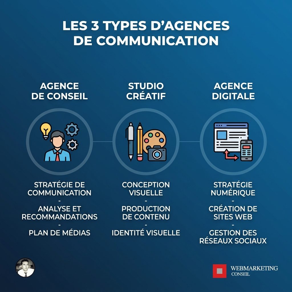 Comparatif types agences communication Mulhouse