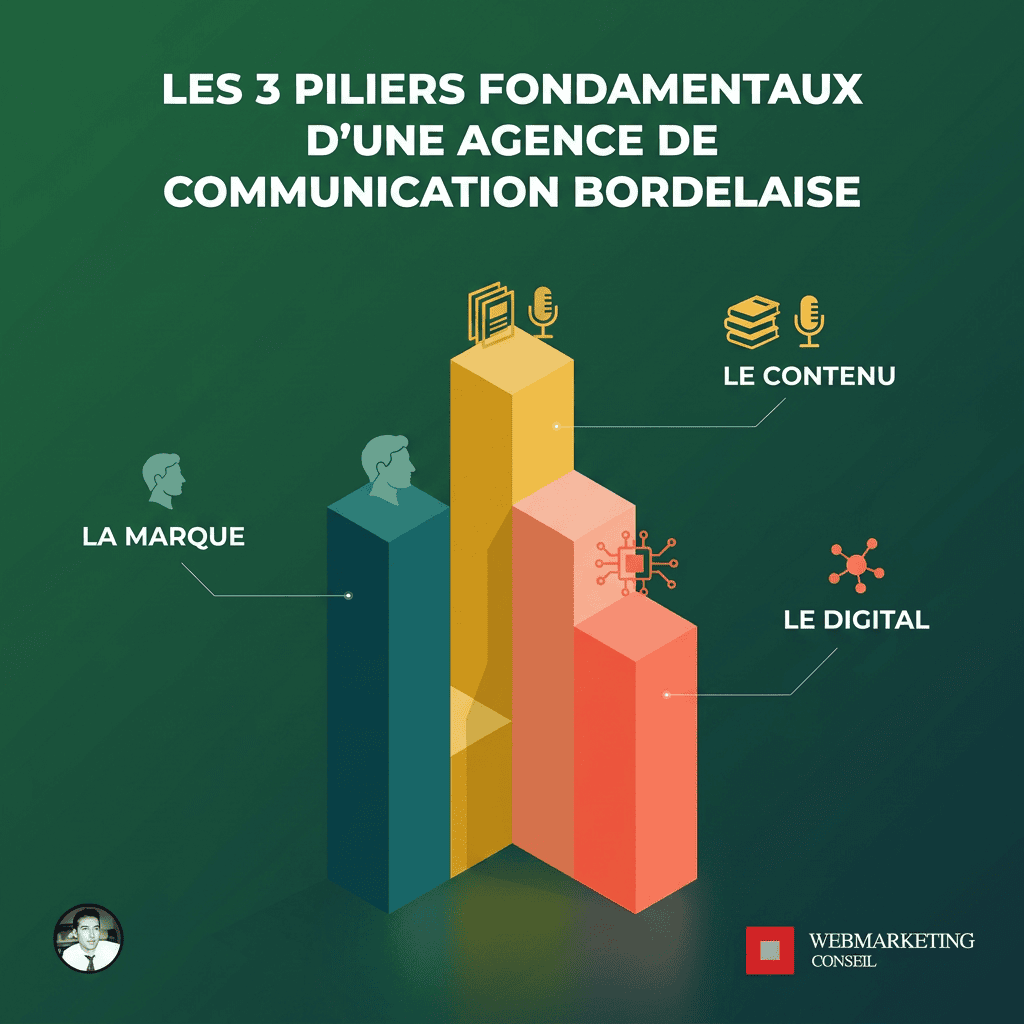 Trois piliers agence communication Bordeaux