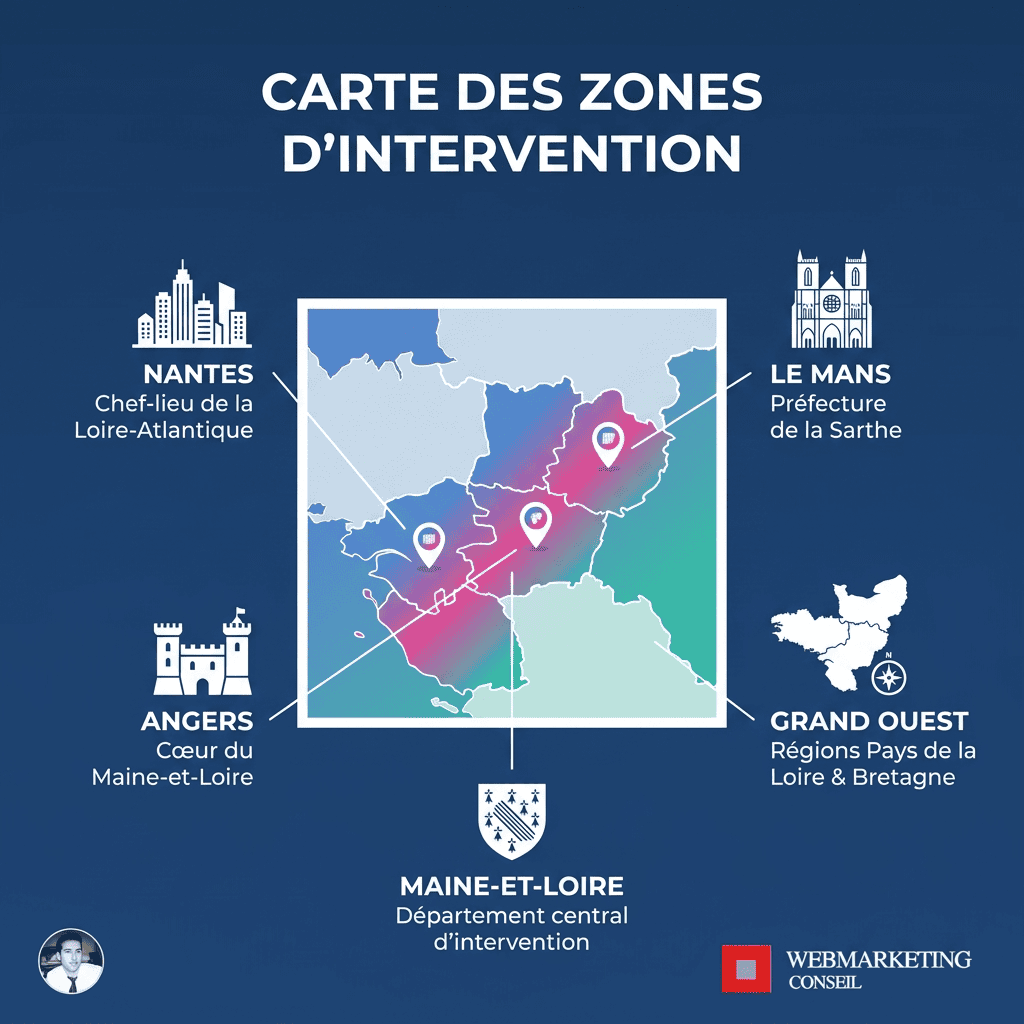Carte zone intervention agence communication Grand Ouest