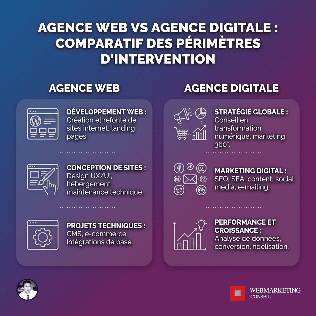 Comparatif agence web et agence digitale