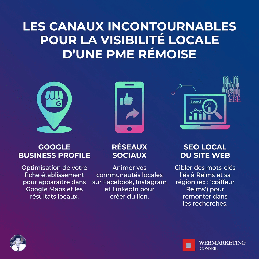 Canaux de visibilité locale pour PME à Reims