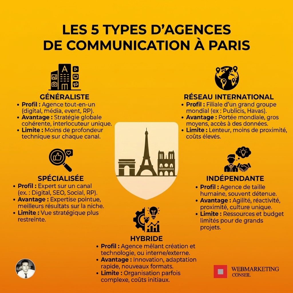 Comparatif 5 modèles agences Paris
