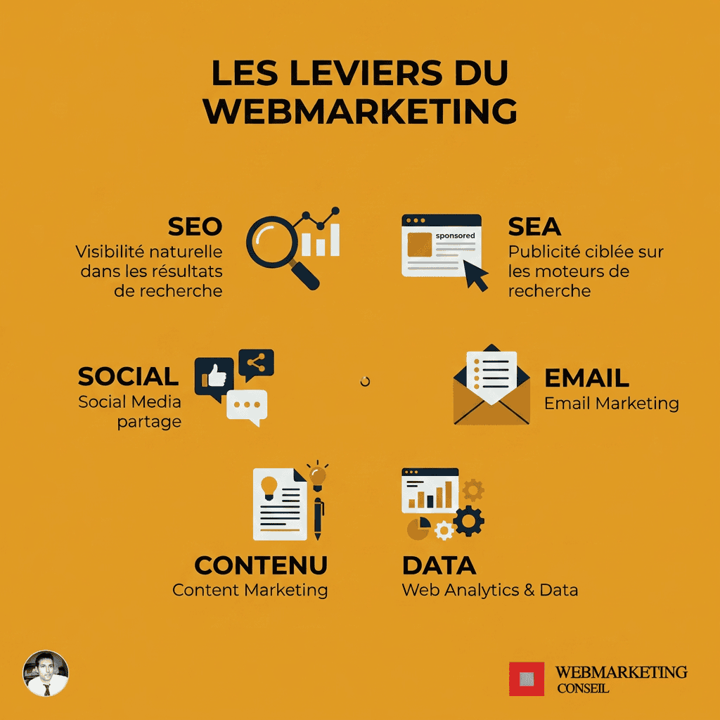 Roue des leviers webmarketing
